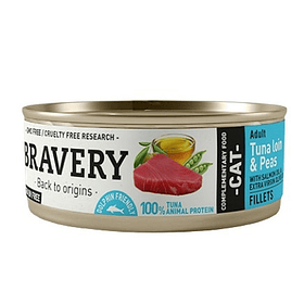 Bravery Tuna Loin and Peas Adult Cat Lata 70 gr