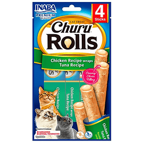 Churu Rolls Wraps sabor Atún con pollo 40g (4 bastones)