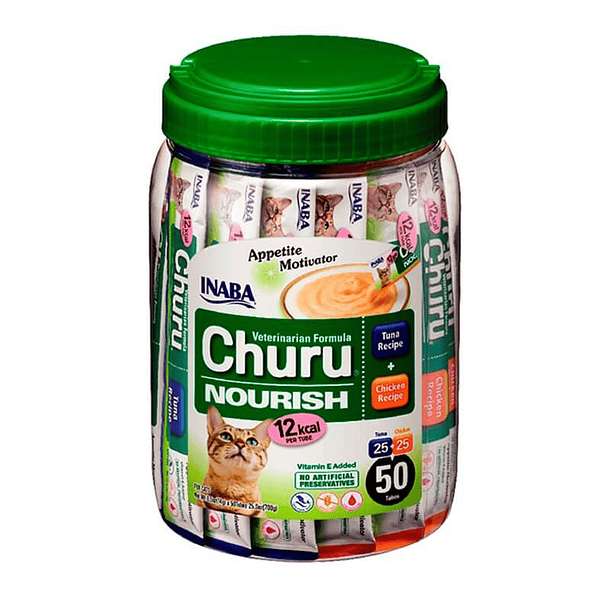 Tarro Churu Nourish Atún y Pollo (frasco de 50 tubitos)