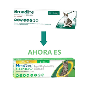 Solución tópica Broadline Para Gatos 2,5-7,5Kg 
