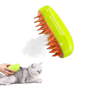 Fluffy Pet Peine Cepillo a Vapor Para Gatos y Mascotas Verde