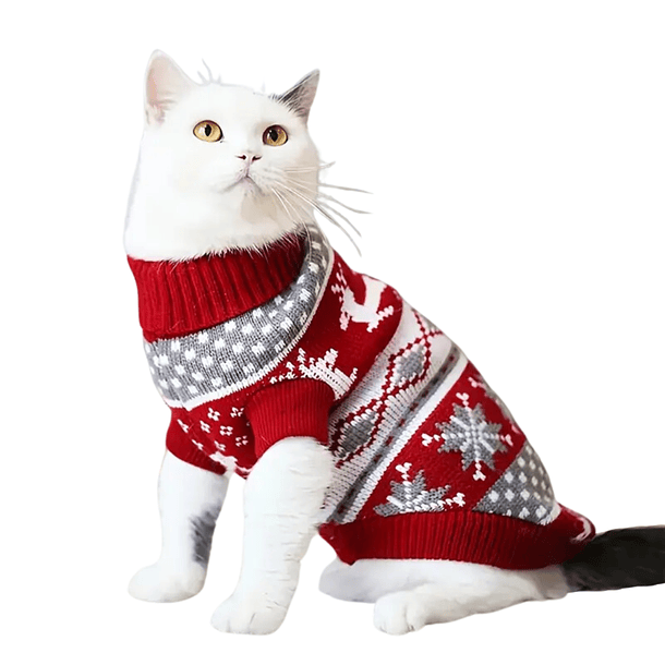 Chaleco Navideño Para Gatos Diseño Renos Talla S 1