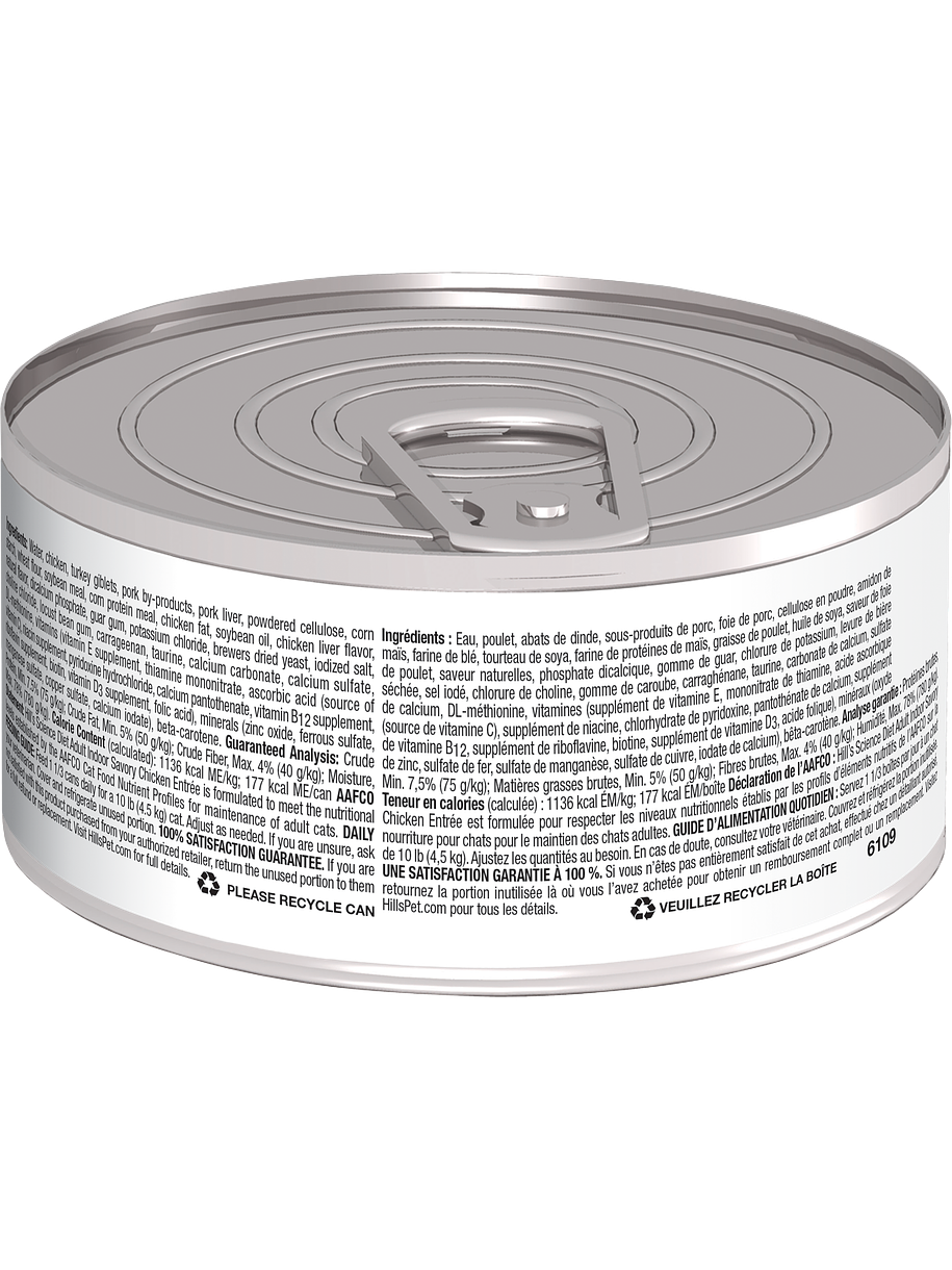 Hills Science Diet Gato Lata Adult Indoor Chicken 156g 2