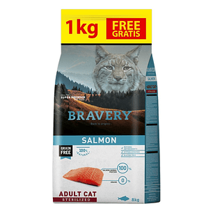 Bravery Salmon Adult Sterilized Cat 7+1Kg