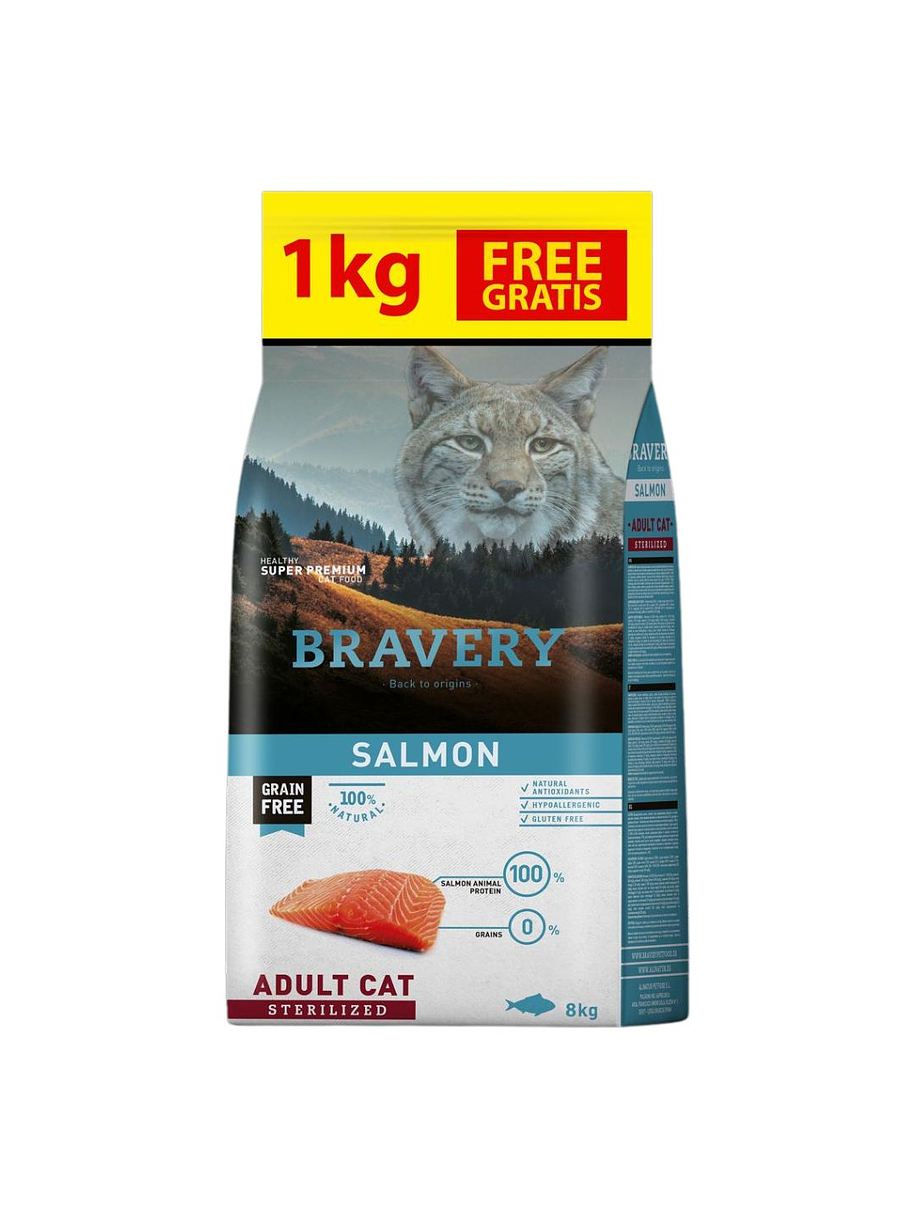 Bravery Salmon Adult Sterilized Cat 7+1Kg 1