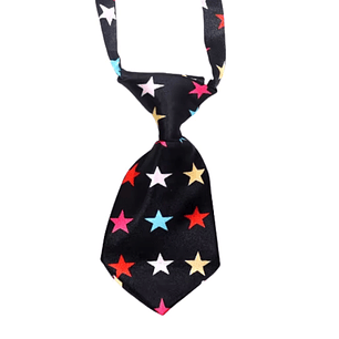 Corbata Para Mascotas Negra con Estrellas de Colores