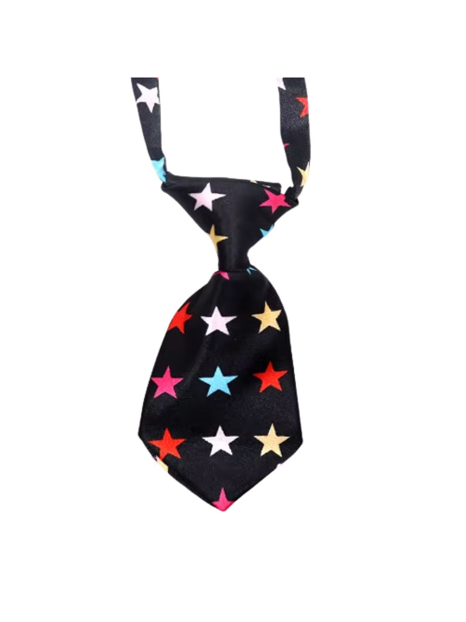 Corbata Para Mascotas Negra con Estrellas de Colores 1