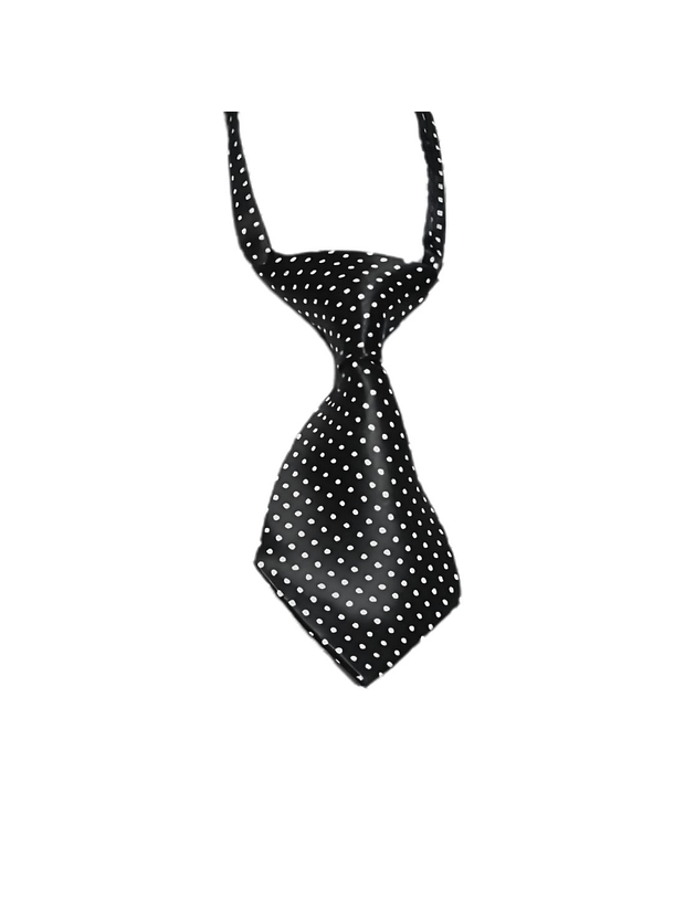 Corbata Para Mascotas Negra con Puntos Blancos 1