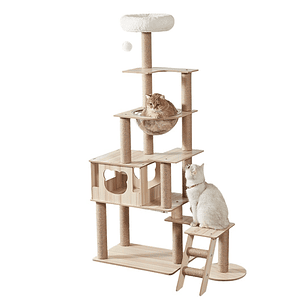 Rascador con Cápsula Y Casa de Madera XL