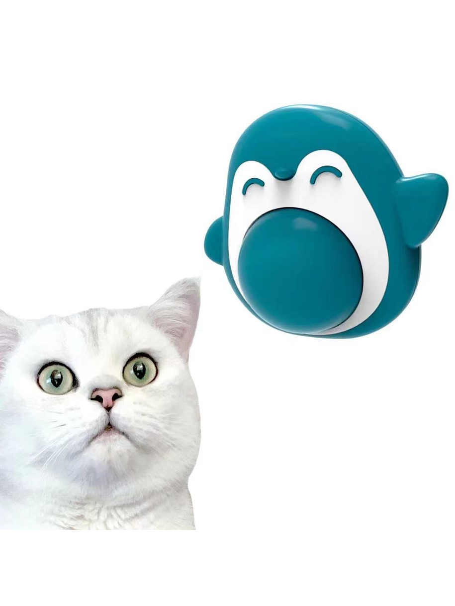 Pingüino Celeste con Bola de Catnip Giratoria 1