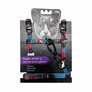 Wonder Cat Arnes Para Gato Diseño Camuflaje Azul