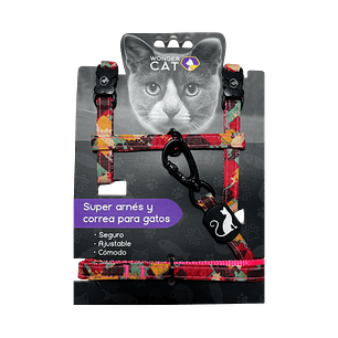 Wonder Cat Arnes Para Gato Diseño Camuflaje Rojo