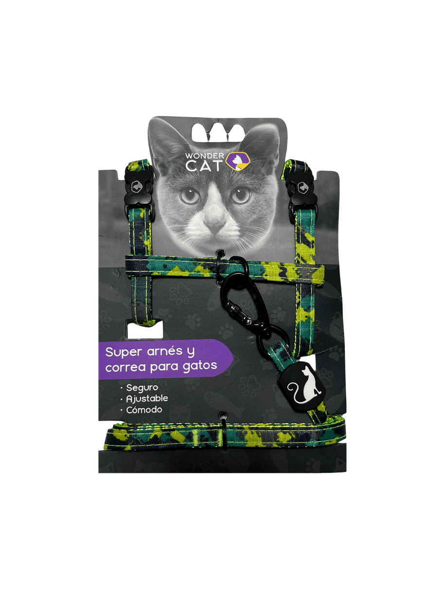 Wonder Cat Arnes Para Gato Diseño Camuflaje Verde 1