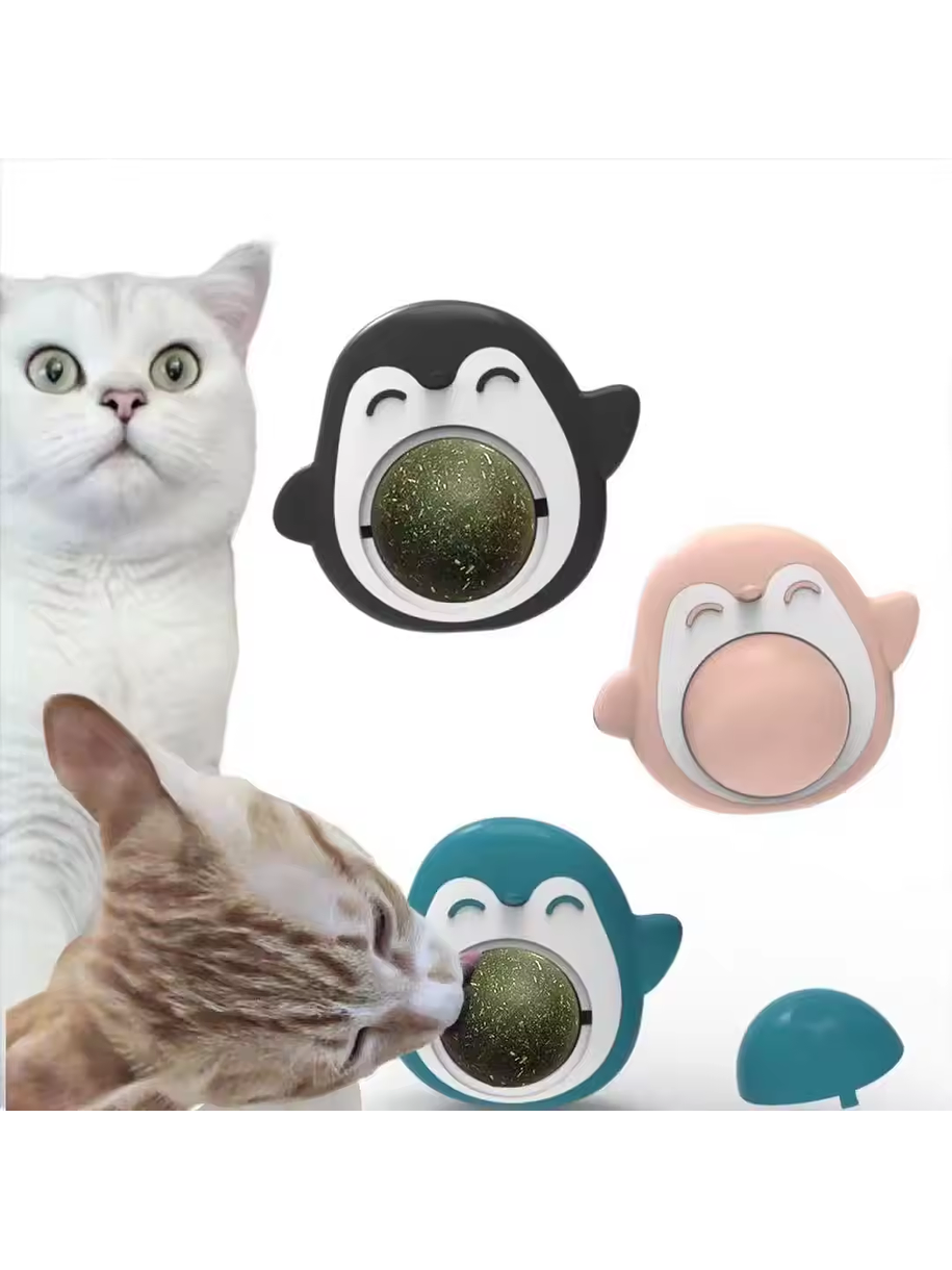 Pingüino Rosado con Bola de Catnip Giratoria 3