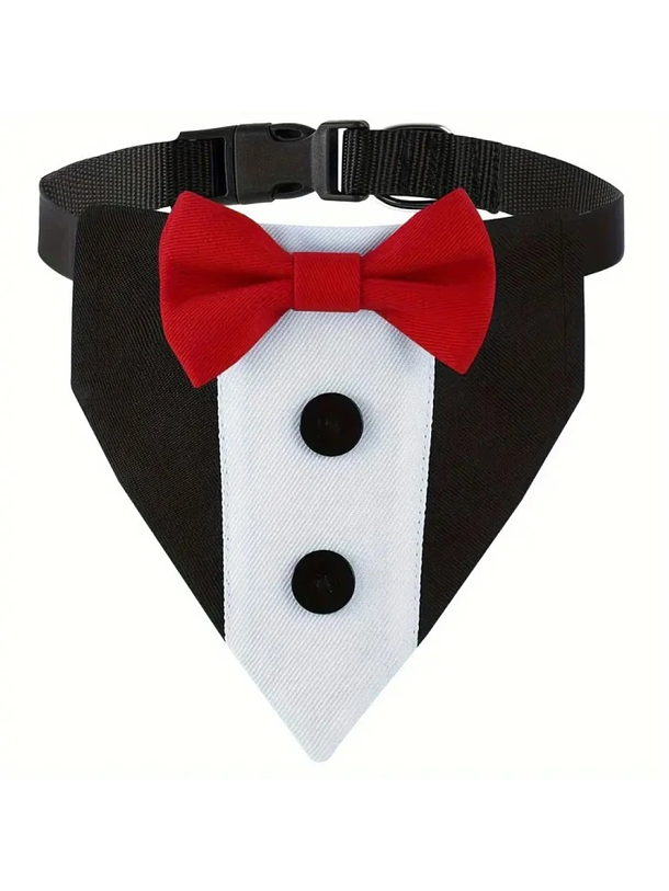 Smoking Para Mascotas Con Corbatín Rojo 1