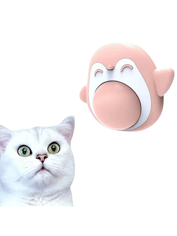 Pingüino Rosado con Bola de Catnip Giratoria 1