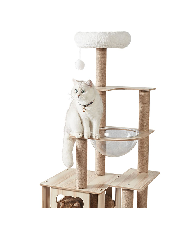 Rascador con Cápsula Y Casa de Madera XL 3