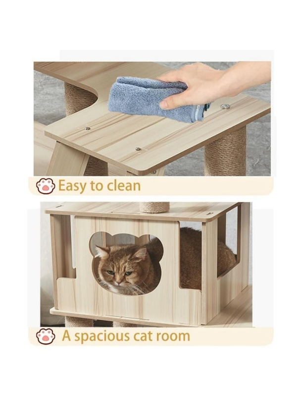 Rascador con Cápsula Y Casa de Madera XL 5