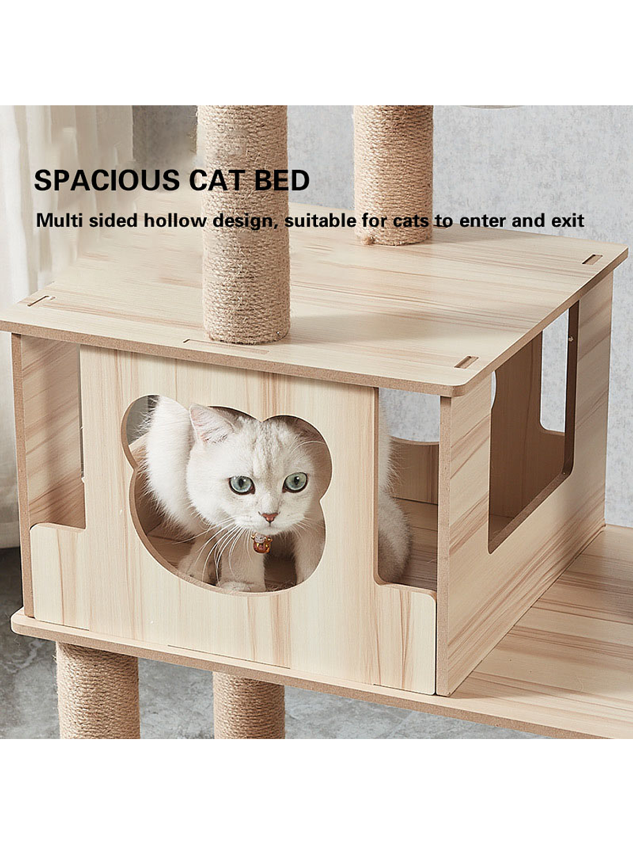 Rascador con Cápsula Y Casita de Madera XL 6