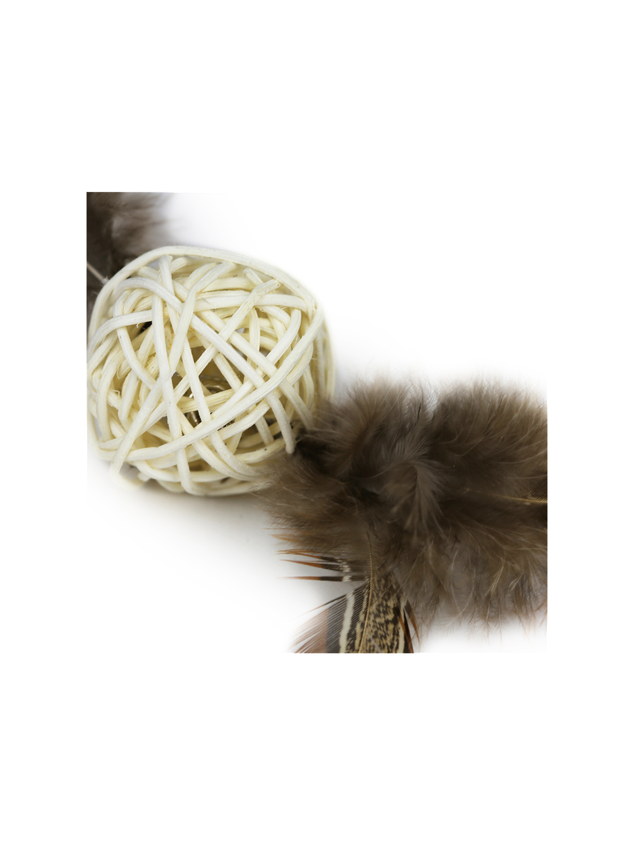 Hey! Pelota de Ratán con Plumas y Cascabel 3