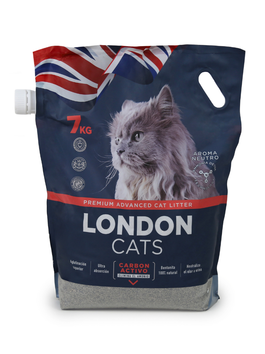 London Cats Arena Sanitaria 7Kg Carbón Activado Aroma Neutro 1