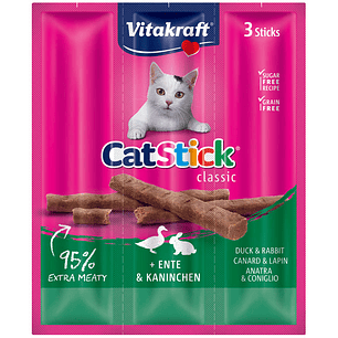 Pack Vitakraft CatStick 20 unidades pato y conejo