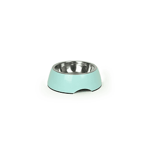 BRNX Plato de Acero Inoxidable y Melamina Celeste