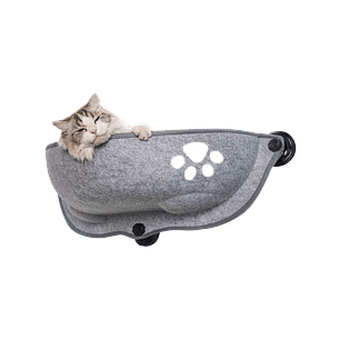 Nido Felino Colgante Gris Con Ventosas Para Ventana