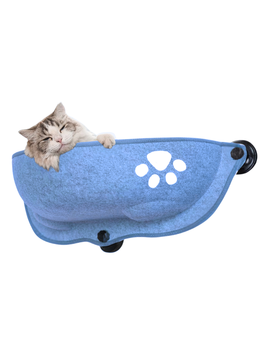 Nido Felino Colgante Celeste Con Ventosas Para Ventana 1