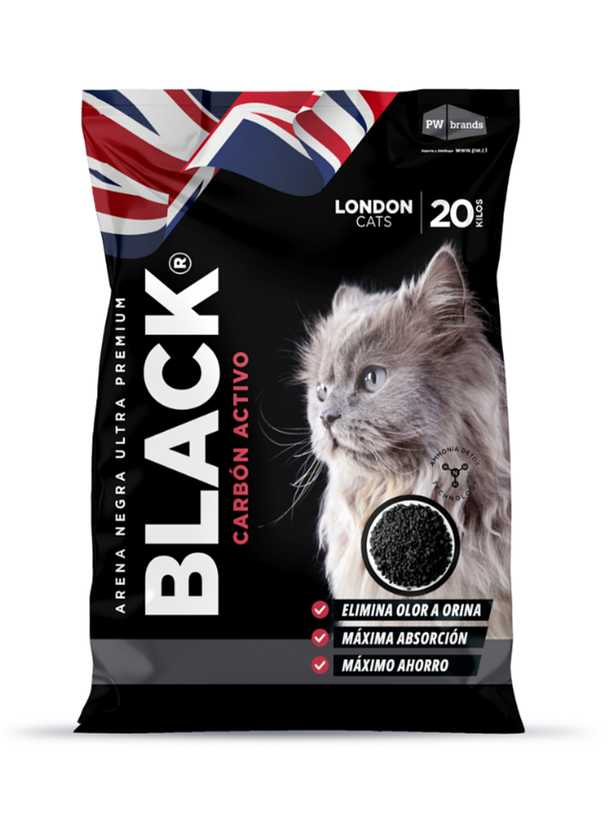 London Cats Black Arena con Carconita 20Kg 1