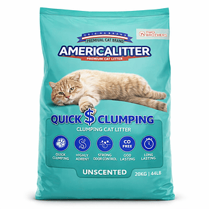 America Litter Quick Clumping Sin Aroma 20kg