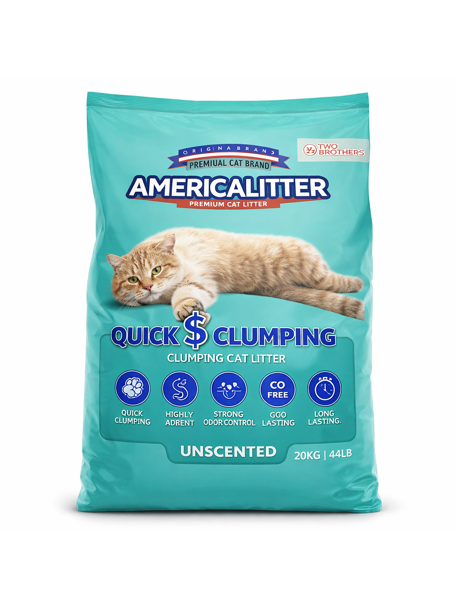America Litter Quick Clumping Sin Aroma 20kg 1