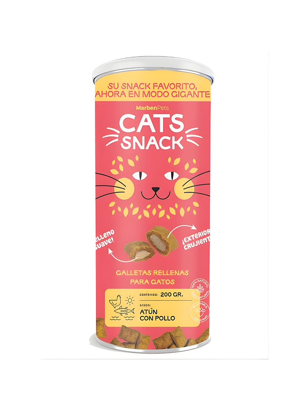 Cats Snack Tarro Galletas Rellenas Atun con Pollo 1