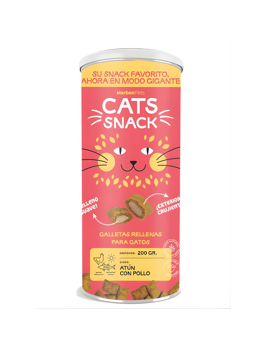 Cats Snack Tarro Galletas Rellenas Atun con Pollo 1