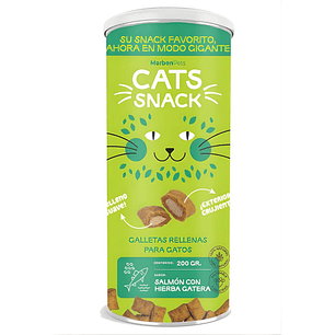 Cats Snack Tarro Galletas Rellenas Salmón con Catnip