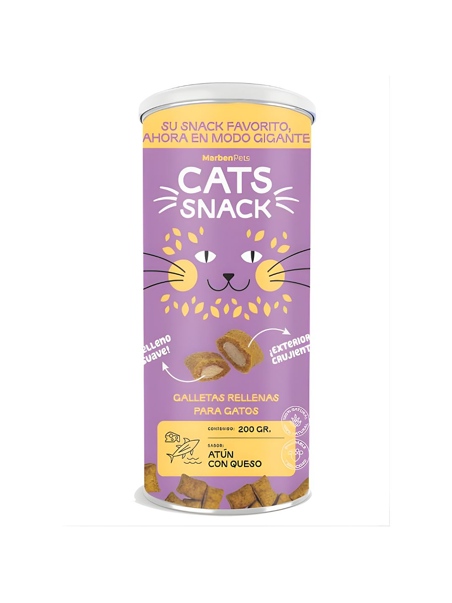 Cats Snack Tarro Galletas Rellenas Atún con Queso 1