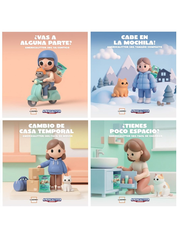 America Litter Quick Clumping sin aroma 2kg 2