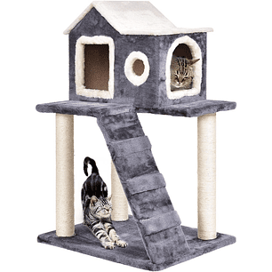 Rascador con Casa en Alto Gris