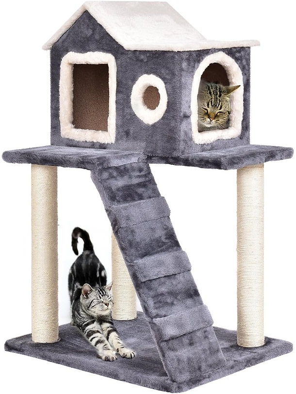 Rascador con Casa en Alto Gris 1