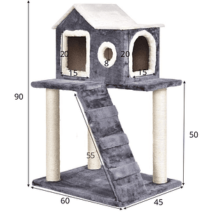 Rascador con Casa en Alto Gris