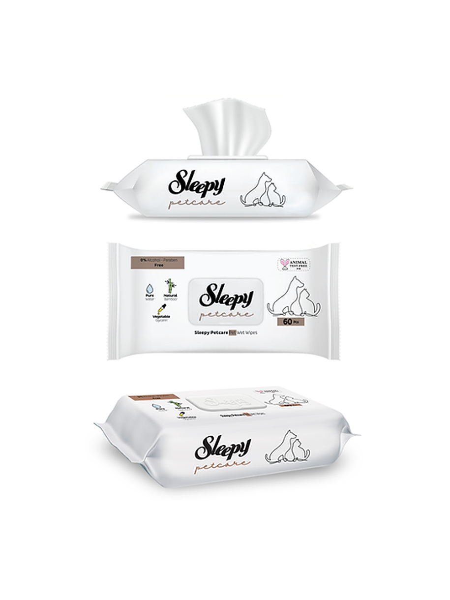 Pack 3 Toallitas Húmedas Sleepy Pet Care 60 Unidades 3