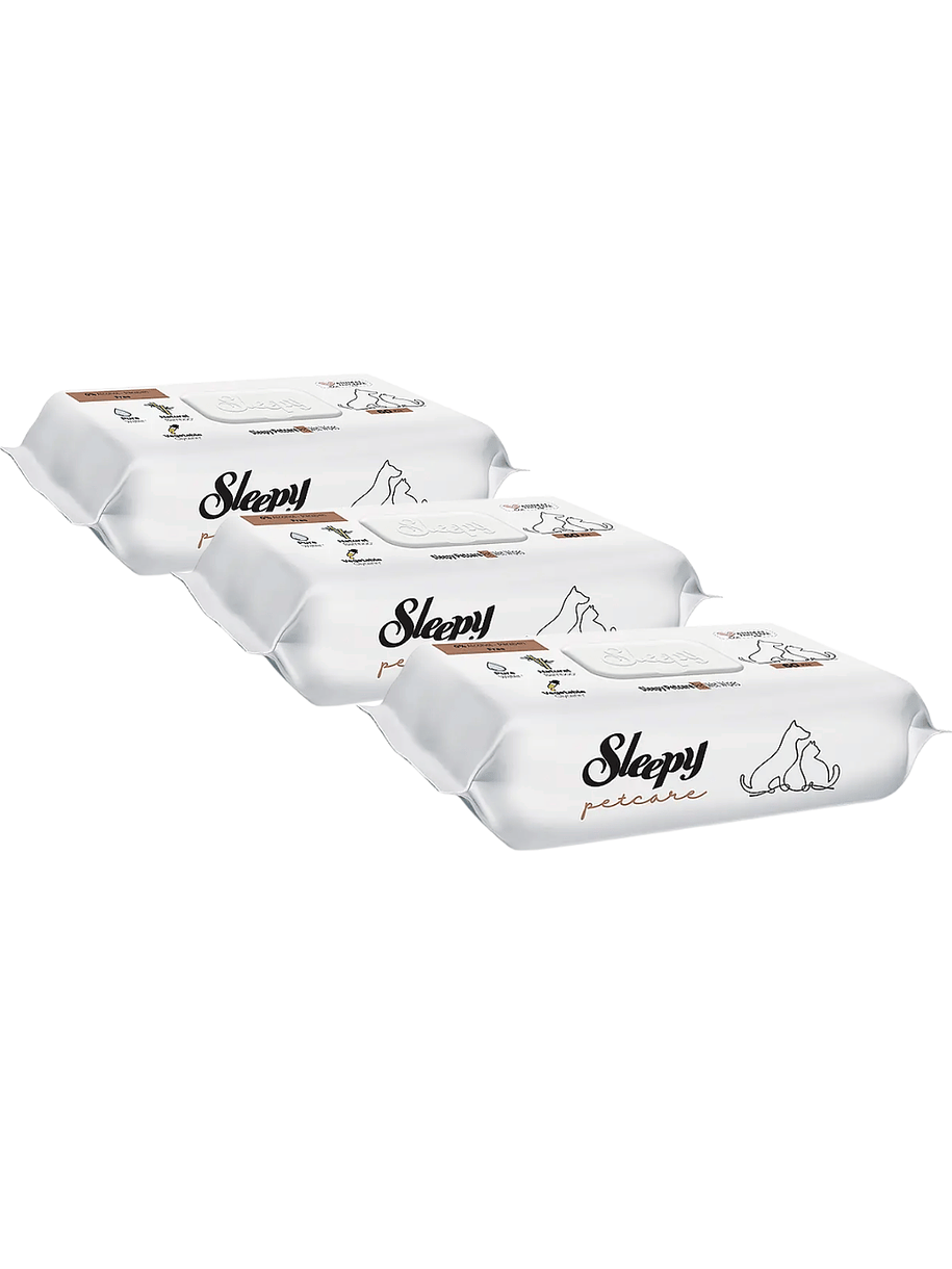 Pack 3 Toallitas Húmedas Sleepy Pet Care 60 Unidades 1