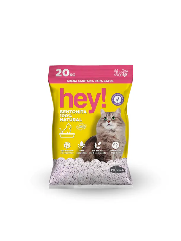 Hey Arena Sanitaria Bentonita Natural Aroma Lavanda 20Kg 1