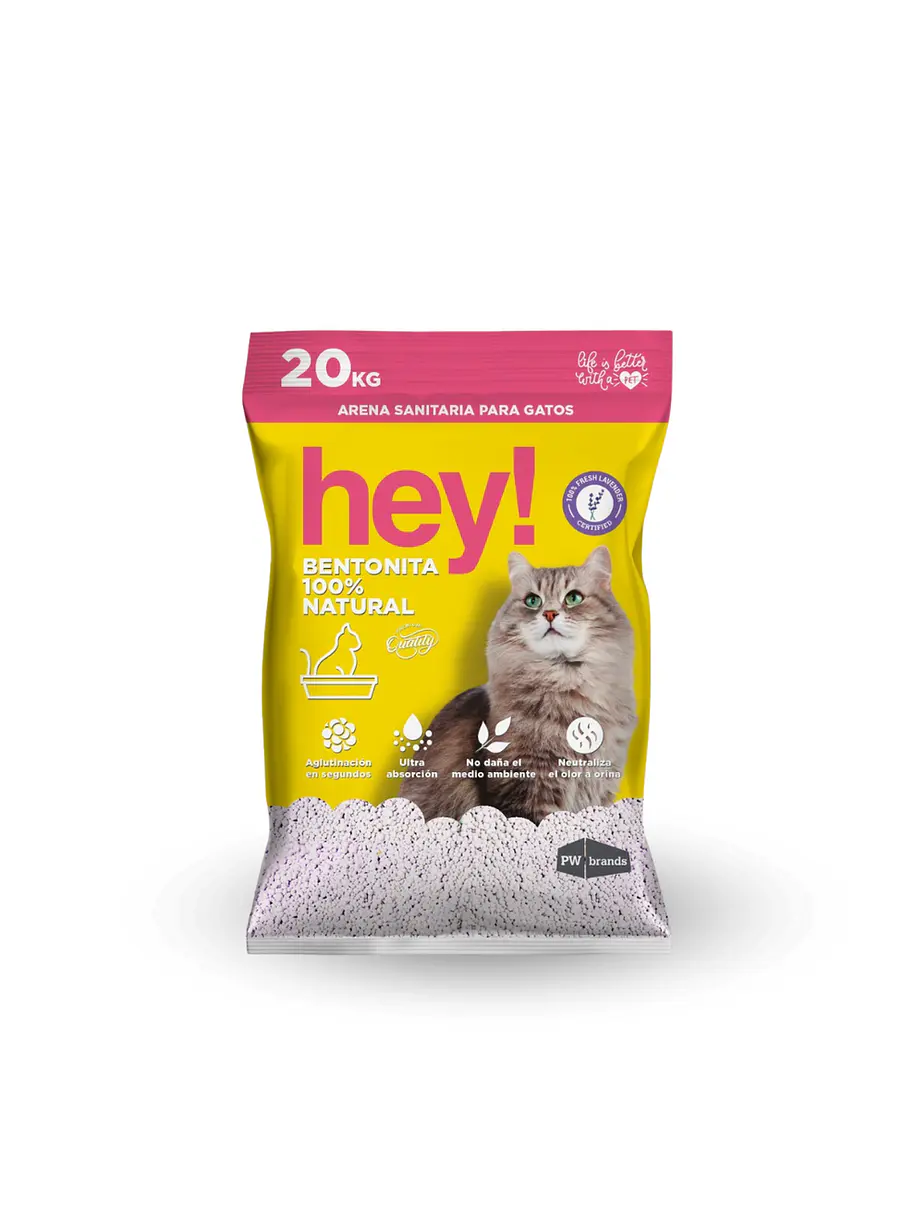 Hey Arena Sanitaria Bentonita Natural Aroma Lavanda 20Kg 1
