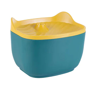 Fuente de Agua para Gatos Diseño Orejas Color Verde Amarillo