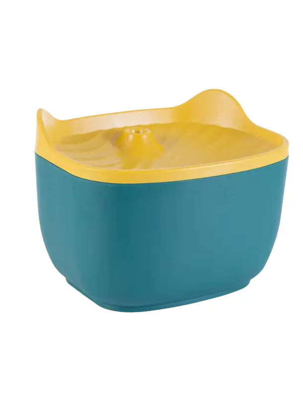 Fuente de Agua para Gatos Diseño Orejas Color Verde Amarillo 1