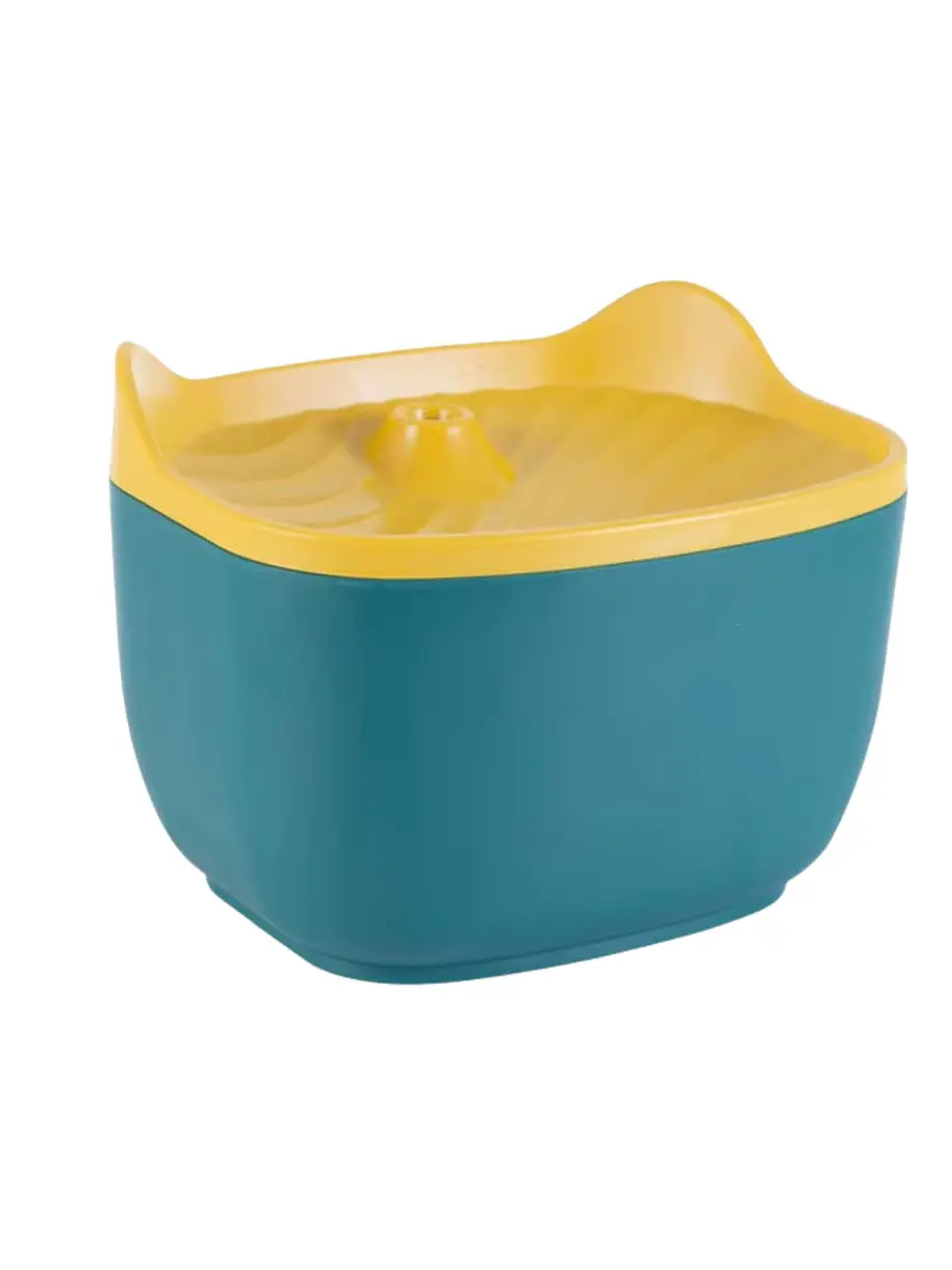 Fuente de Agua para Gatos Diseño Orejas Color Verde Amarillo 1