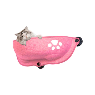 Nido Felino Colgante Rosado Con Ventosas Para Ventana