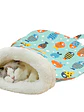 Saco De Dormir Para Gatos Diseño Verde Pescados - Miniatura 1
