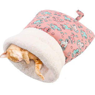 Saco De Dormir Para Gatos Diseño Rosado Ponys